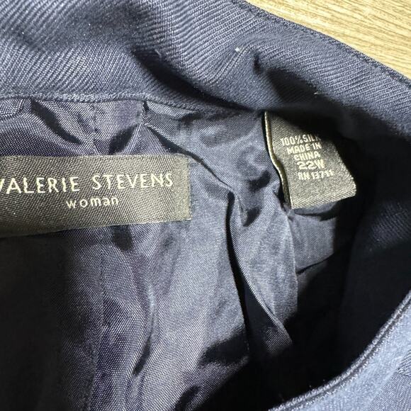 VTG Valerie Stevens Button Front Shirt Silk Top NWT Blue 22W Overshirt Lined - Picture 2 of 7